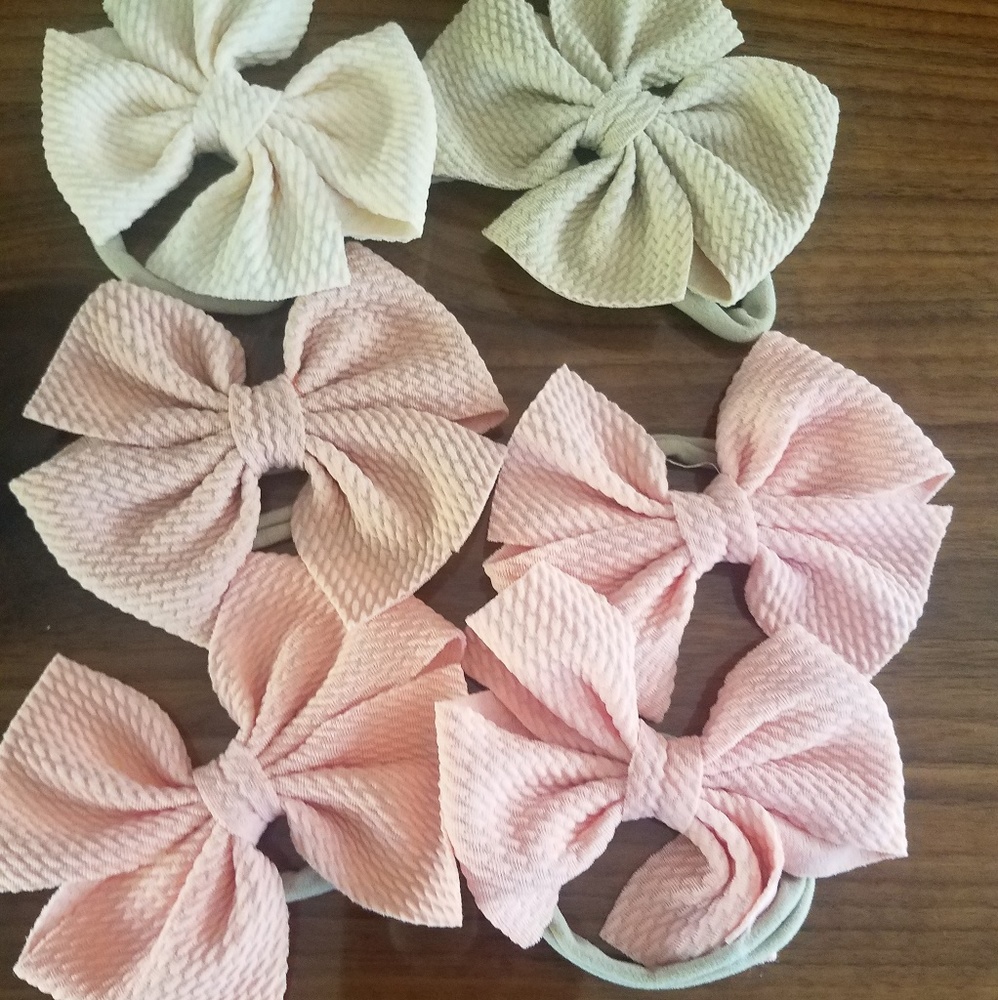 Hairbows on nude nylon $7 each